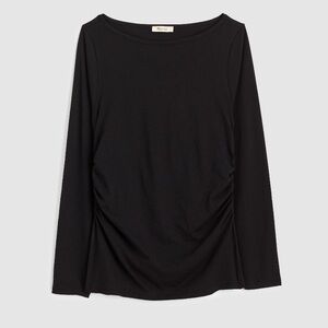 Madewell ruched crewneck long-sleeve tee in soft slub